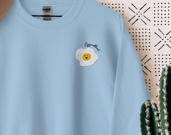 Eggcellent Egg Embroidered Custom Crewneck Sweatshirt (Unisex), Cute Foodie Gift