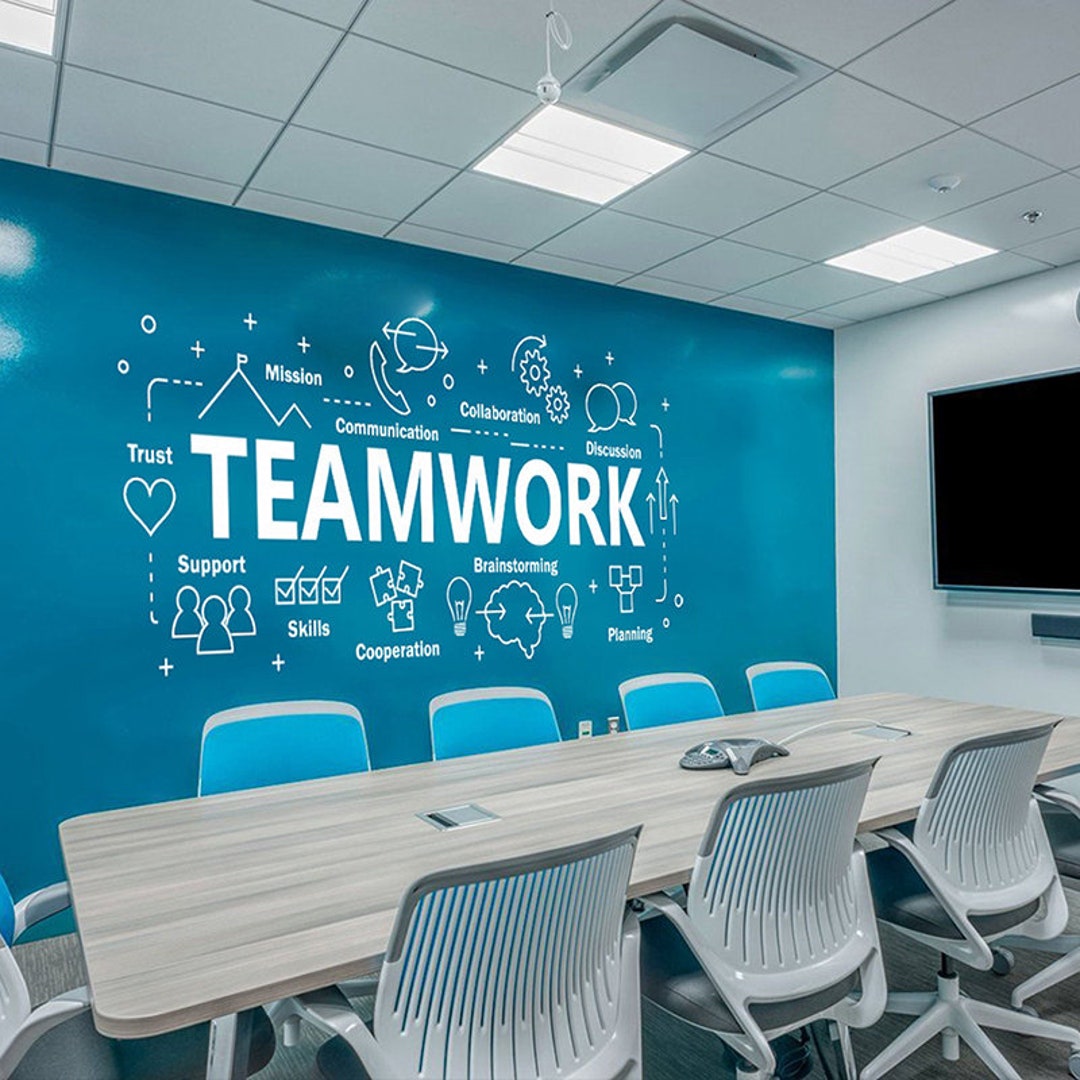 Teamwork Office Wall Art Decor Office Wall Decal Teamwork Etsy