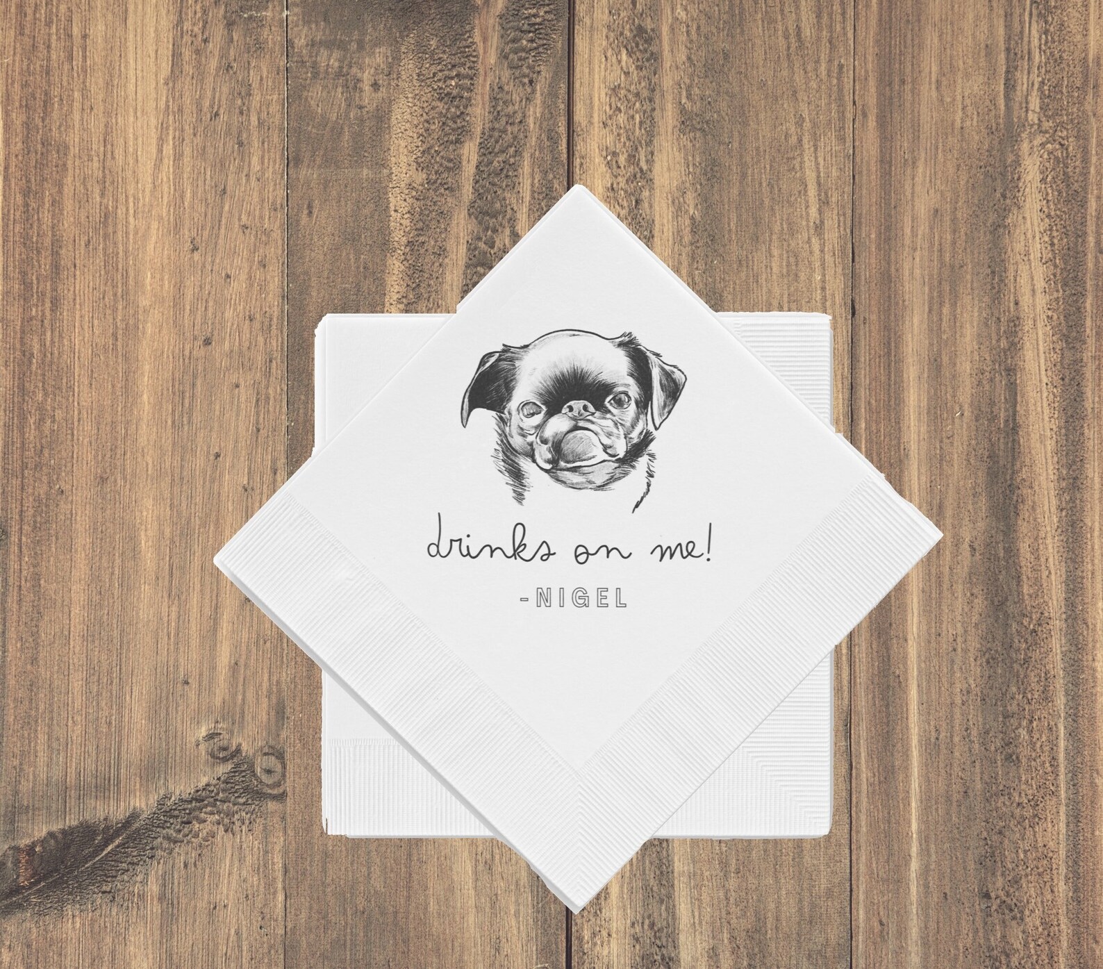 Custom Pet Cocktail Napkins Dog Wedding Napkins Custom Pet Etsy