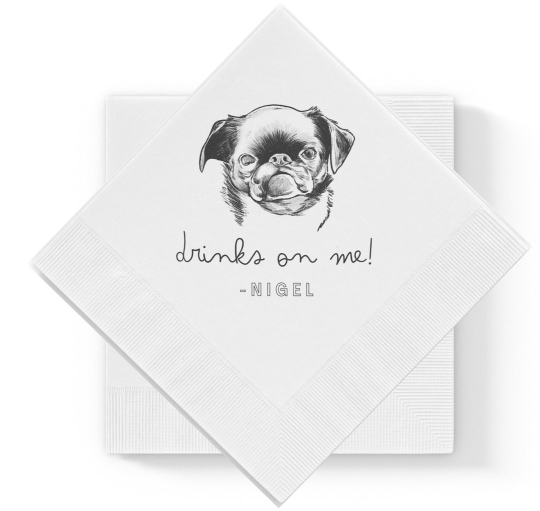 Personalized Pet Napkins, Custom Pet Napkins, Dog Napkins, Cat Napkins