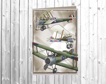 WW2 Vintage aircraft greetings/birthday card