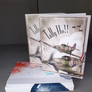 Cartões de felicitações A6 x10 SPITFIRE EM CAIXA + ENTREGA GRATUITA em 48 horas