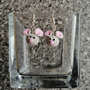 Polymer clay Earrings - Mouse /  unique / dangle earring/ for women/ jewelry/ gift for women / animal