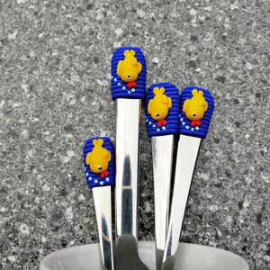 Fish cutlery covered with polymer clay FIMO- Spoon, fork, teaspoon, decorated spoon, Cutlery for kids, gift For kids. Fun spoon, Fish,