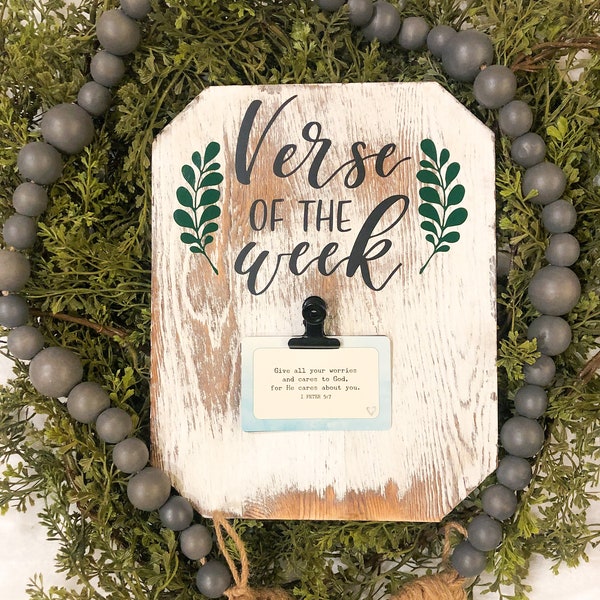 Verse of the Week Clip Board | Weekly Scripture | Christian Home Decor