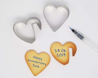 Love Heart Cookies Kit | Cookie Cutter Set with Cookie Recipe Card | Personalised Crafts Baking and Decorating Gift