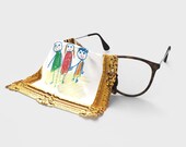 Framed Drawing Glasses Cloth | Personalised Gift Keepsake | Ultra-Soft Microfiber Lens Cleaning Cloth for Specs and Screens | DIY Gift