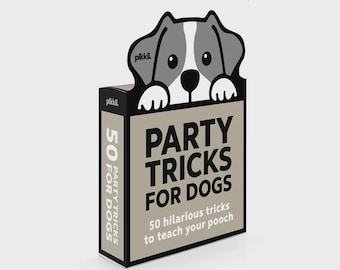 Party Tricks for Dogs (Mini) | Card Set with 50 Fun Training Ideas | Dog Trick Instruction Cards Gift for Dog Owners and Pet Lovers