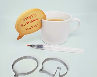 Speech Bubble Cookie Kit | Make Personalised Cookies | Cookie Cutter Set with Cookie Recipe Card | Personalised Crafts Baking Gift