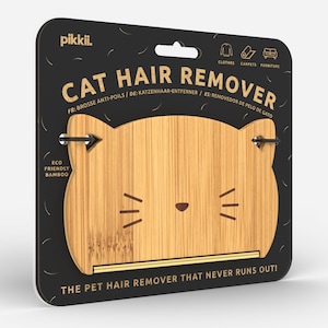 Cat Hair Remover | Sustainable Bamboo Portable Lint Roller Pet Hair Remover for Clothes | Carpets & Furniture | Pet Accessory for Cat Owners Bild 1