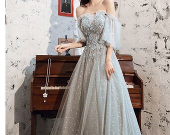 Grey Prom Dress - Etsy