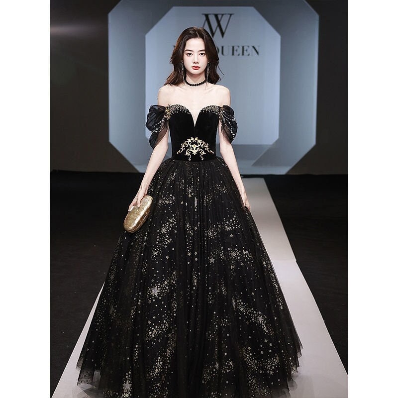 Black Gothic Princess Ballgown Wedding With Sheer Neckline, Satin Fabric,  Long Sleeves, Lace Applique, And Beading Plus Size From E_cigarette2019,  $218.1 | DHgate.Com