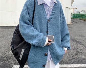 men's v neck cardigan