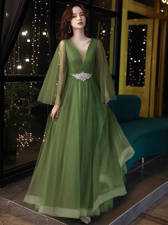 green gown dress