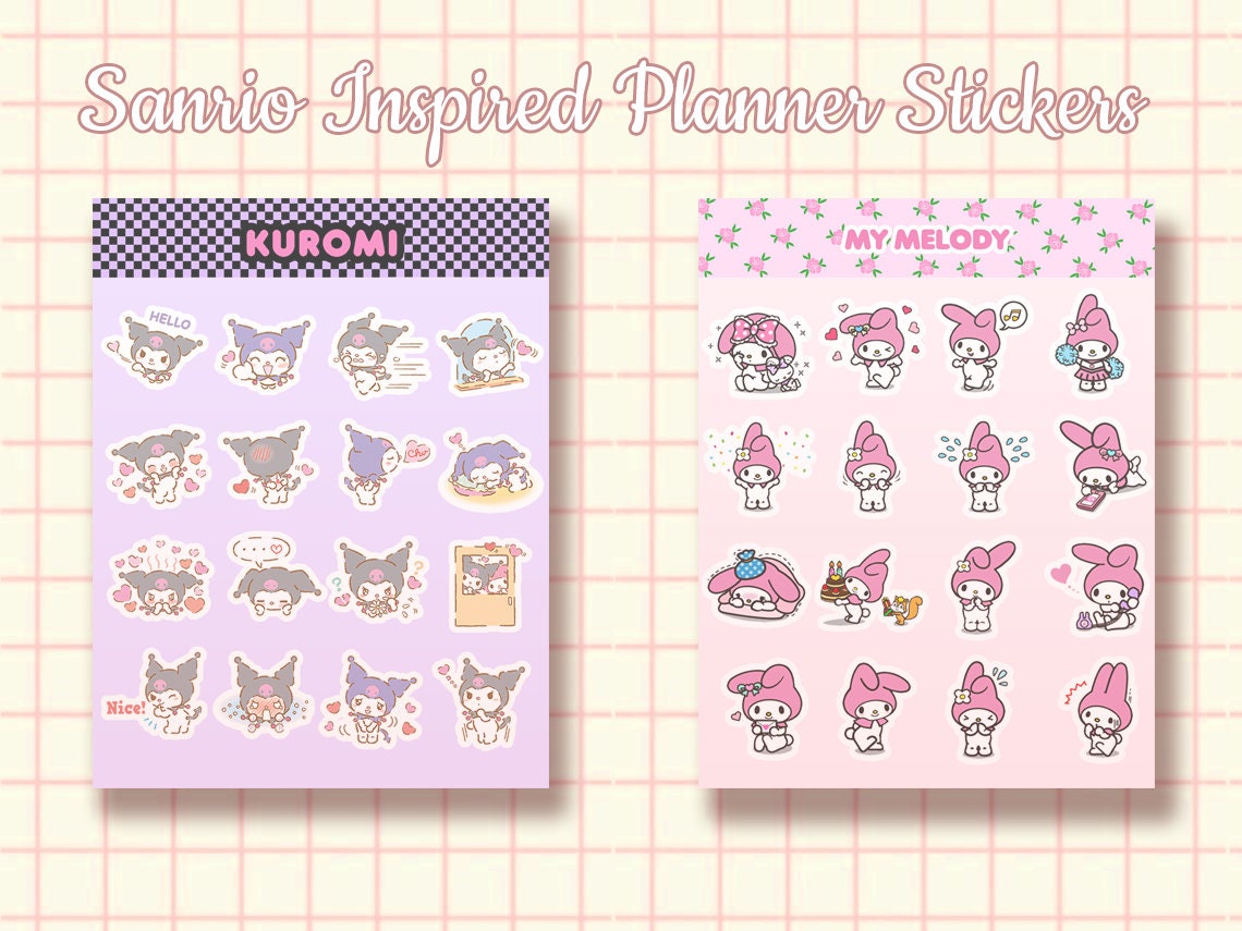 Sanrio Inspired Planner Stickers Glossy Vinyl Kawaii - Etsy