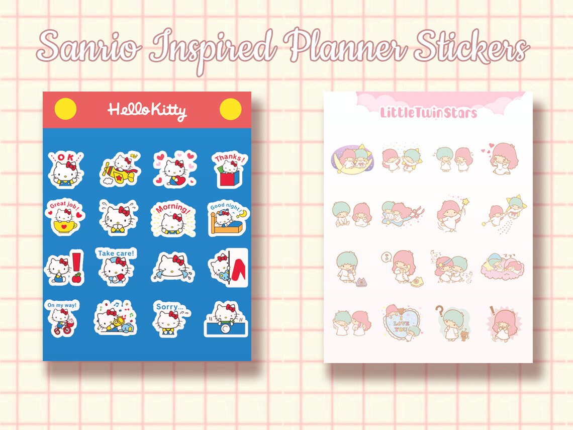 Sanrio Inspired Planner Stickers Glossy Vinyl Kawaii - Etsy