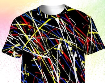 Abstract Art T-Shirt | Unisex Polyester Tee, Full Print Design