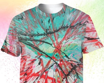 Abstract Pollock Style Art T-Shirt | Full Print Polyester Tee
