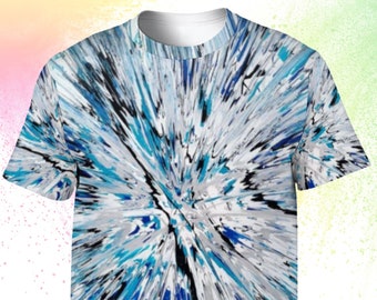 Camisa artística hecha a mano / Ropa abstracta / Camisa artística / Pollock Tee Shirt
