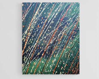 Enchanted Wood Abstract Acrylic Painting On Canvas (31x39in)