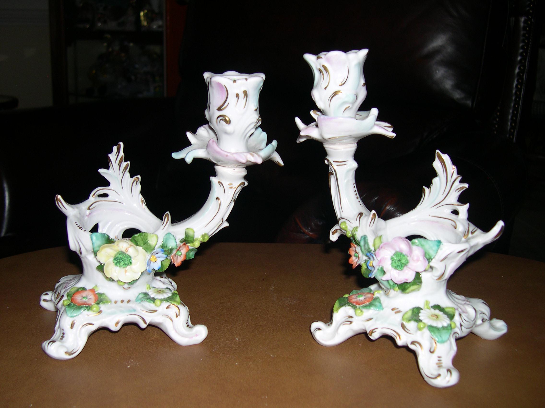 Sitzendorf Candlestick - Etsy