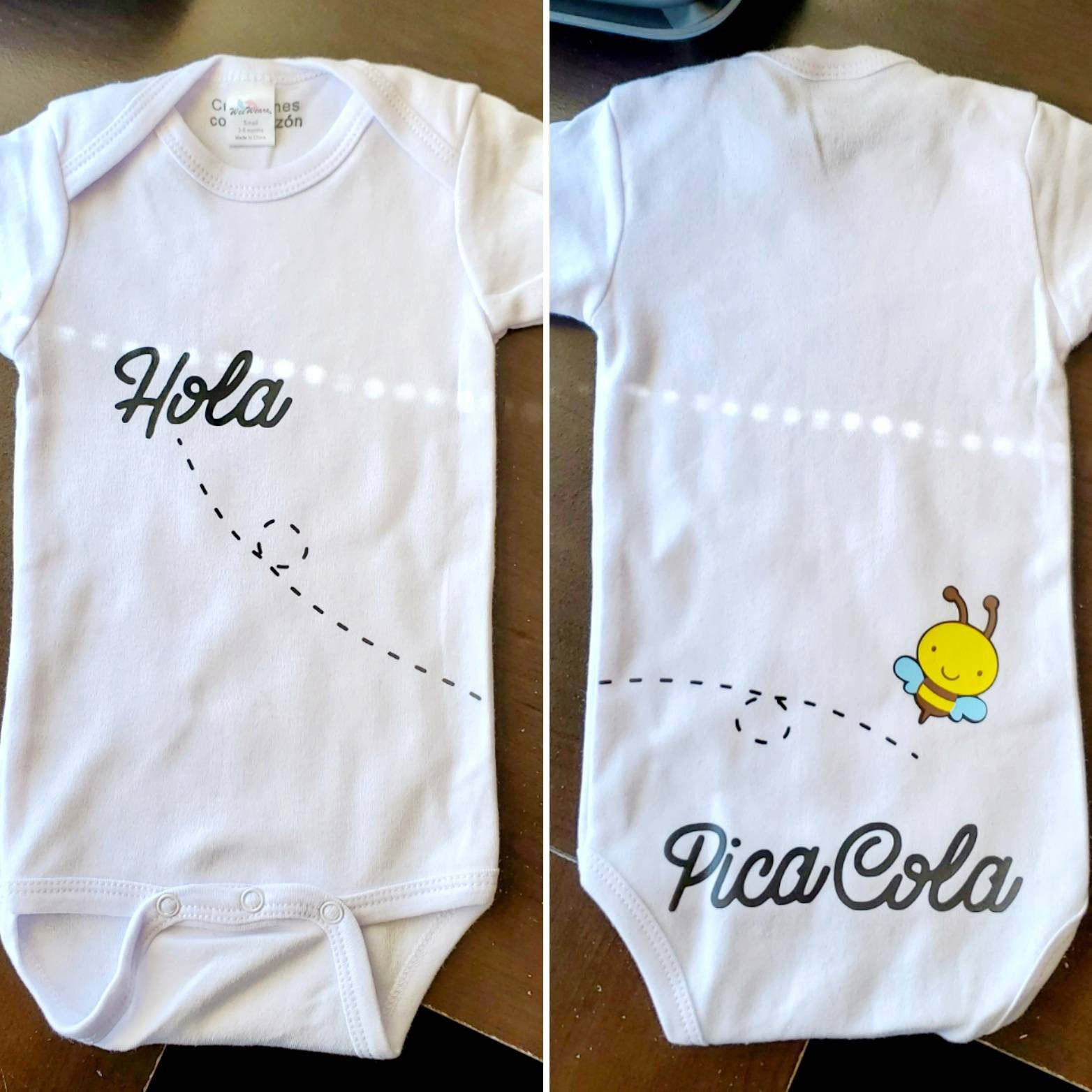 Hola Pica Cola Onesie, Baby Boy Outfit, Gift for Baby Boy, Baby Outfit in  Spanish, Latino Baby Onesie, Funny Onesie 