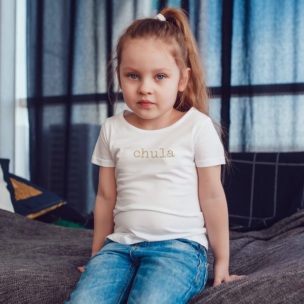 Cute Chula Latina Toddler Girl T-Shirt, Girl Clothes in Spanish, Latina Toddler Outfit, Hispanic Toddler Clothes, Latina Gift, Spanish Top