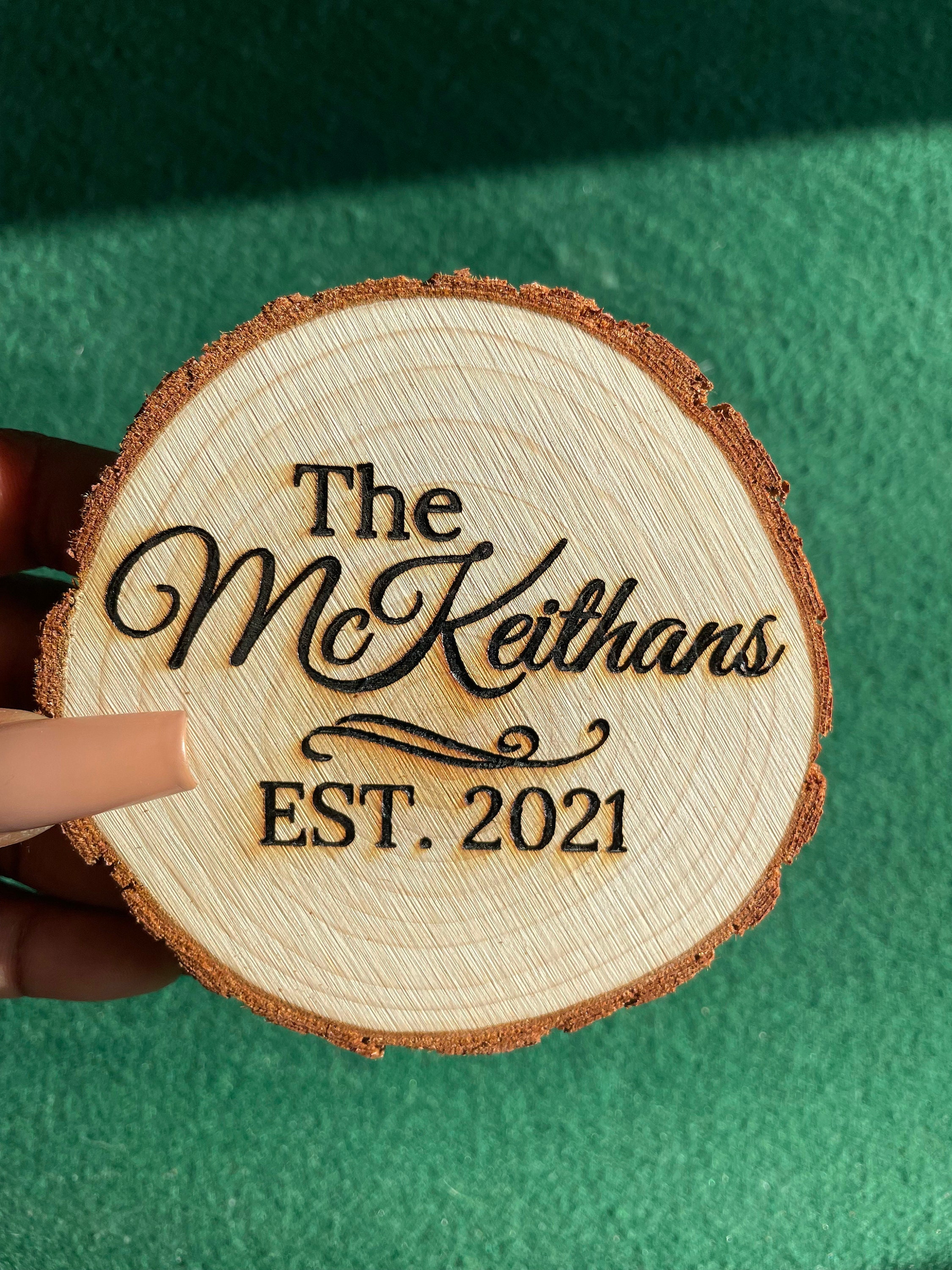 Personalized Coasters Wooden Wedding Favors Laser Engraved Etsy