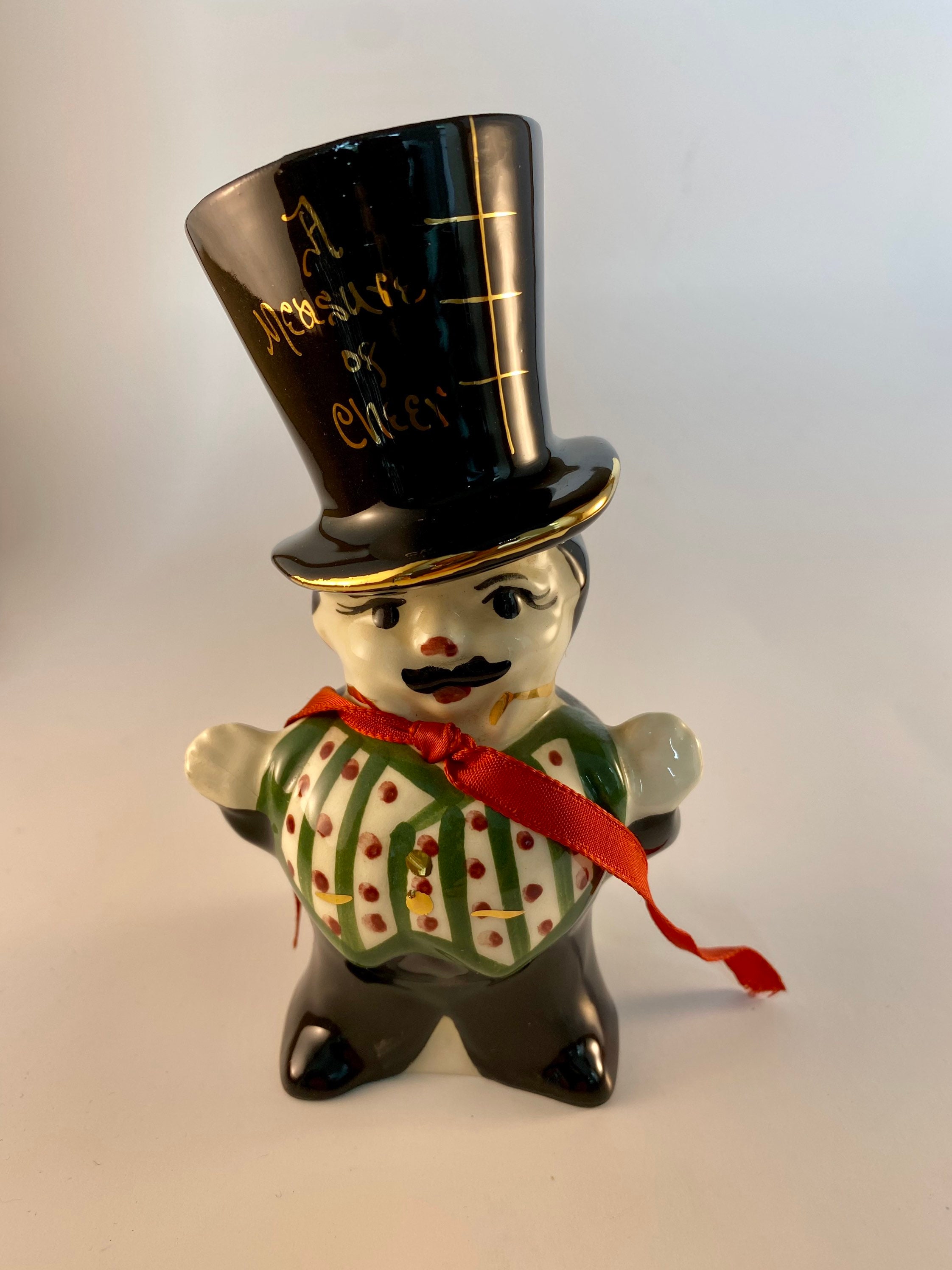Shot Measurer Ceramic Man in Tails and Top Hat 40s-50s Vintage Mid Century Drink Bell Shot Measurer Ceramic Man in Tails and Top Hat 40s-50s Vintage Mid Century Drink Bell
