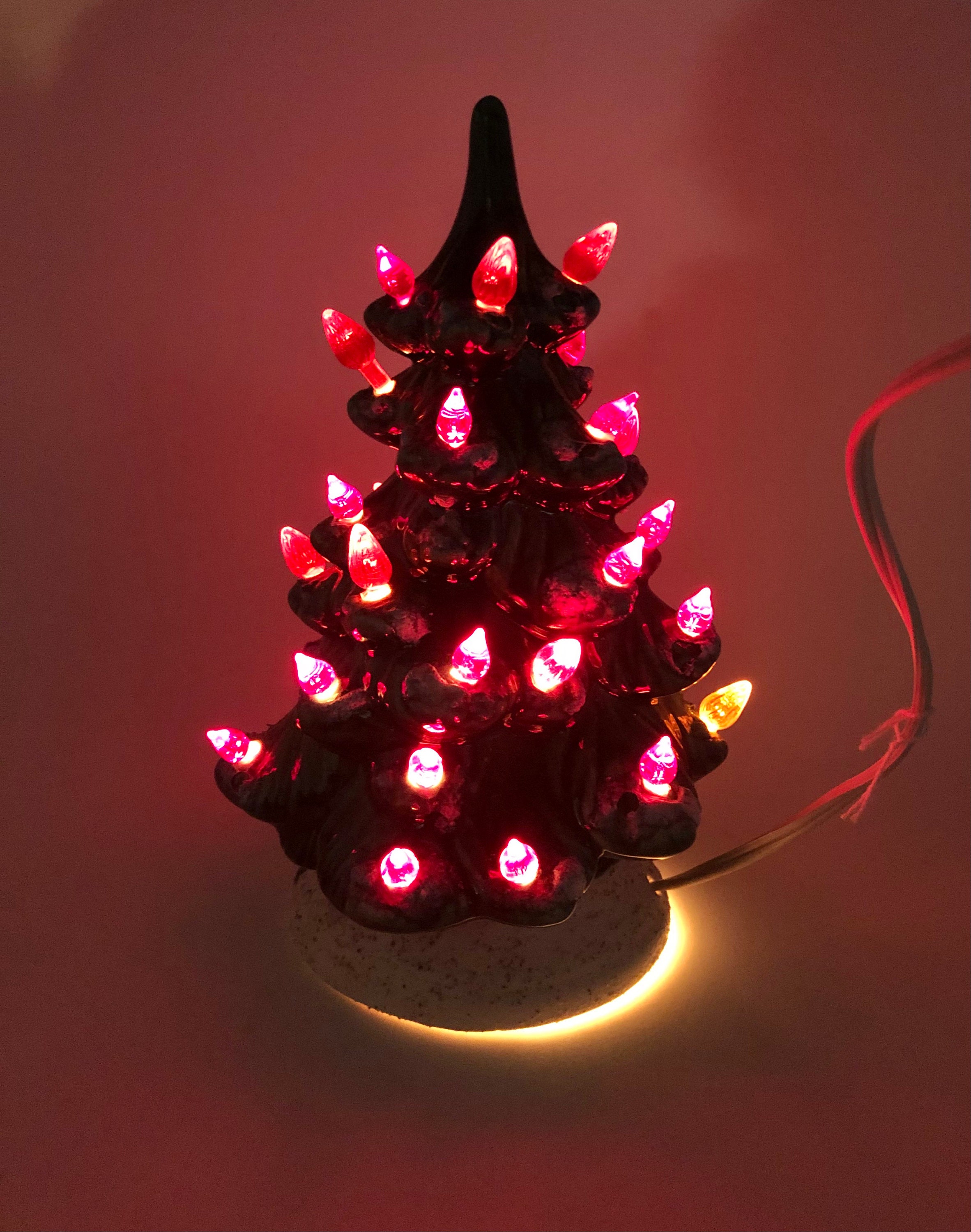 Vintage Ceramic Lighted Christmas Tree Tabletop Ceramic Etsy