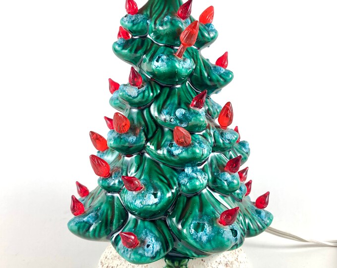 Vintage Ceramic Lighted Christmas Tree Tabletop Ceramic Etsy