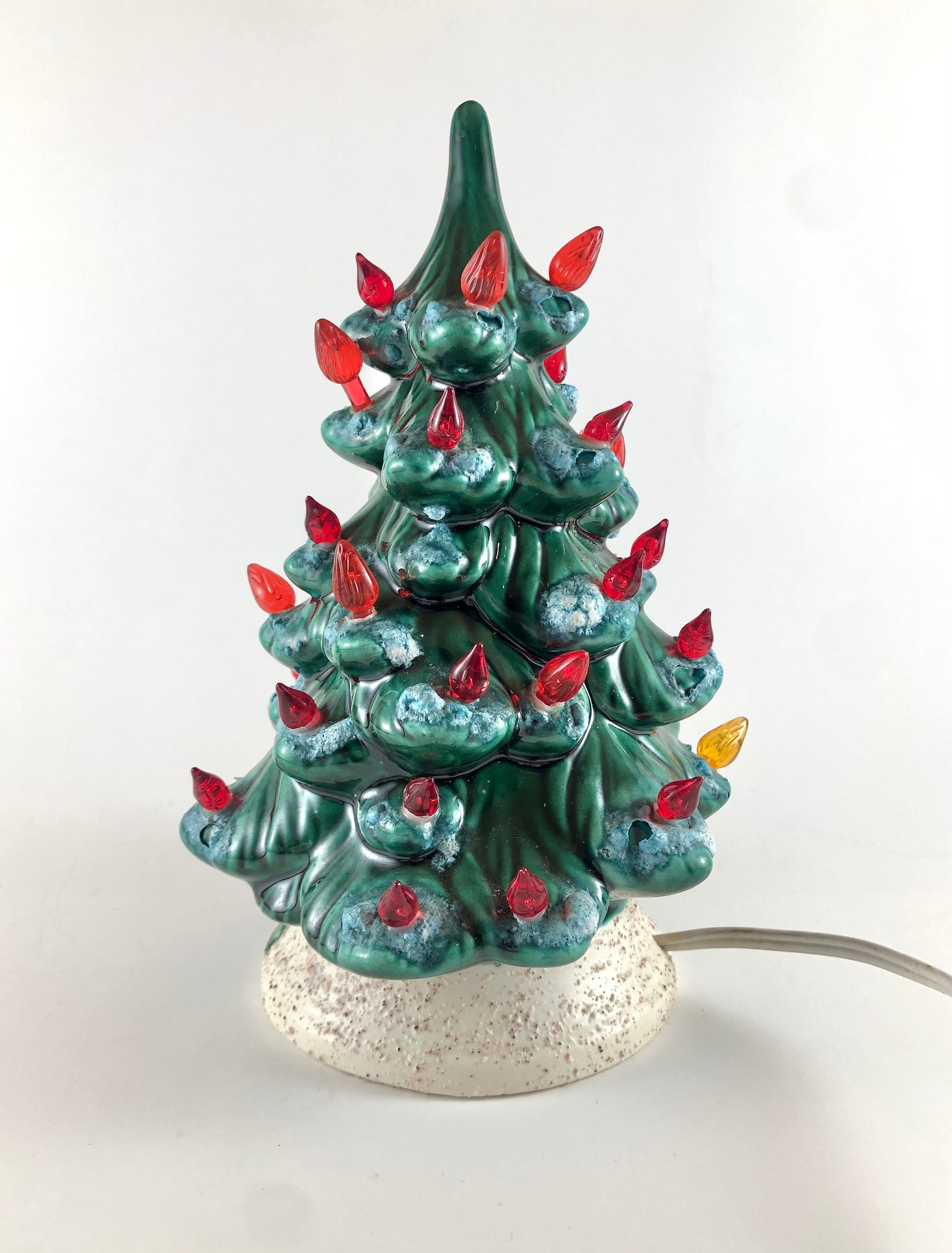 Vintage Ceramic Lighted Christmas Tree Tabletop Ceramic Etsy