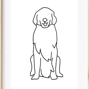 Golden Retriever Outline Print, Digital Download, Printable Art - Etsy