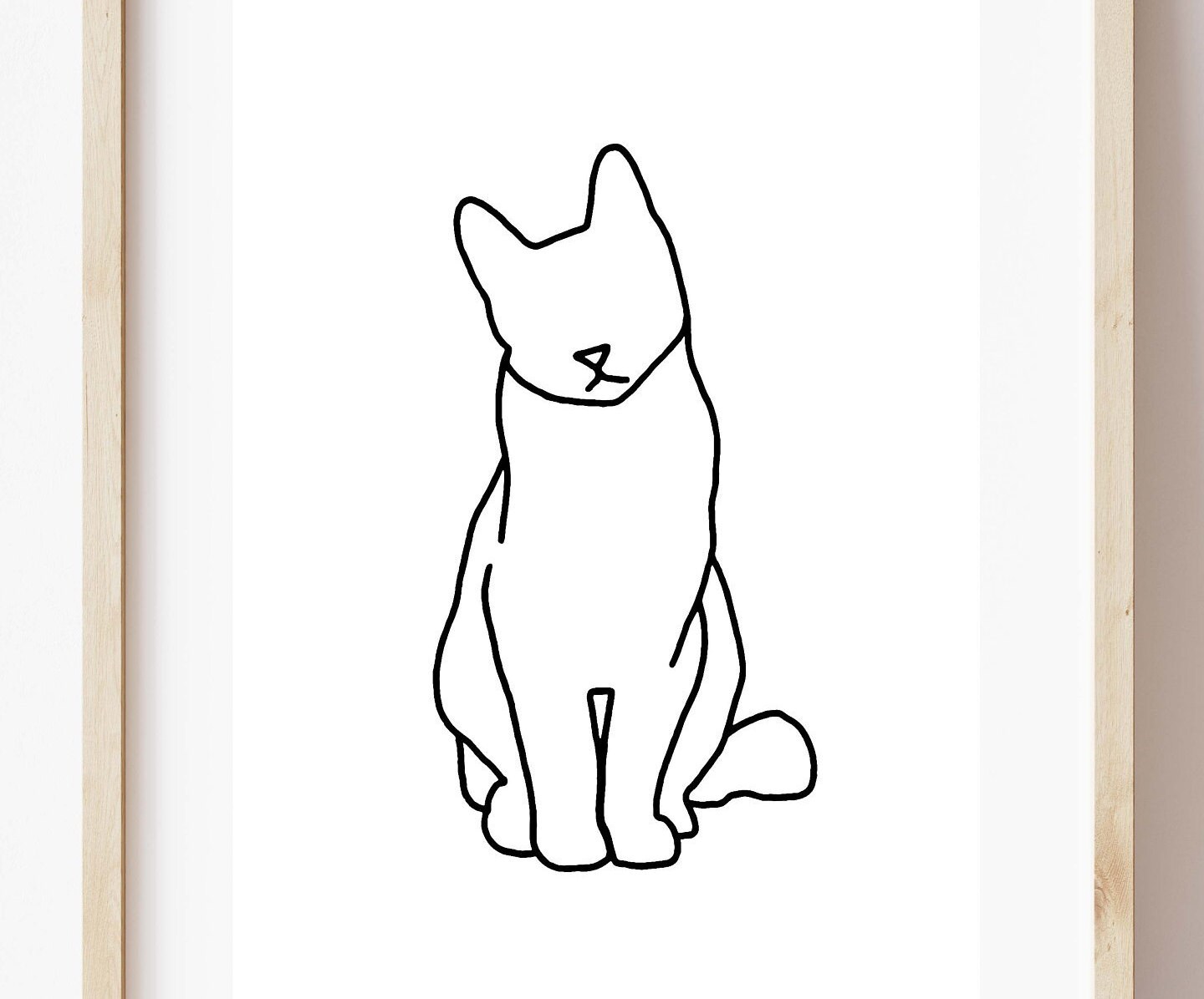 Cat Print, Black &amp; White, Digital Download, Printable Art - Etsy