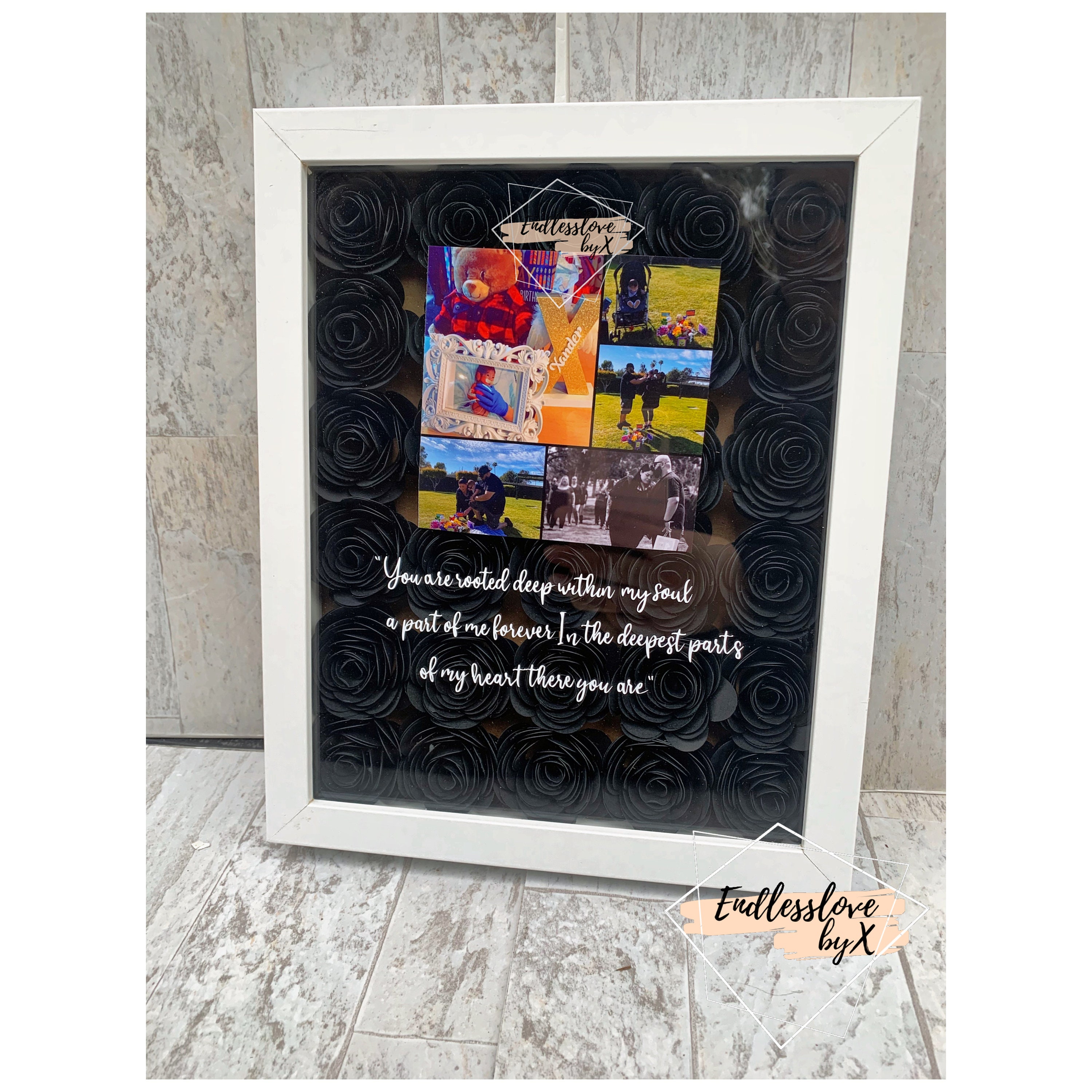 8x10 white in loving memory shadow box Etsy