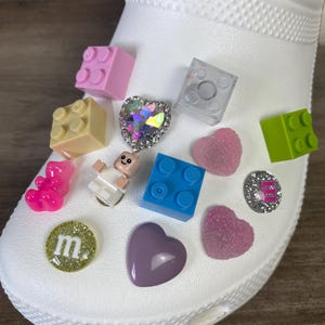Retro Vibe Building Block Shoe Charm Set | Set of 6 Charms