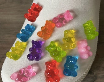 Chubby Rainbow Gummy Bear Shoe Charms | Set of 8 Charms