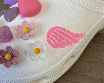 Glittery Angel Wings Shoe Charm Set | Set of 2 Charms