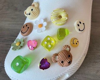 Retro Stuffed Animal and Smiley Shoe Charms | Set of 4 Charms