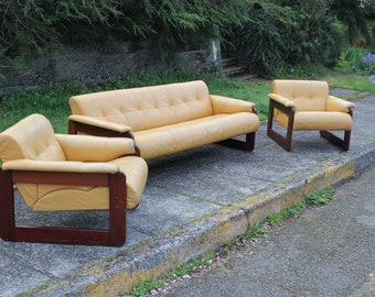 Free Shipping - Percival Lafer MP-185 Sofa and Lounge Chair Set - Vintage Brazilian Mid Century Modern - Rosewood