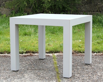 Free Shipping - Vintage Post Modern Minimalist Gray Laminate Parsons Side Table