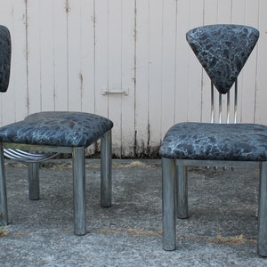 FREE SHIPPING - Memphis Milano Post Modern Side Chairs - Attributed to Ettore Sottsass - Vintage 80s Mid Century