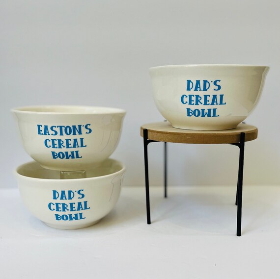 Personalized White Ceramic Cereal Bowl Custom Cereal Bowl Etsy