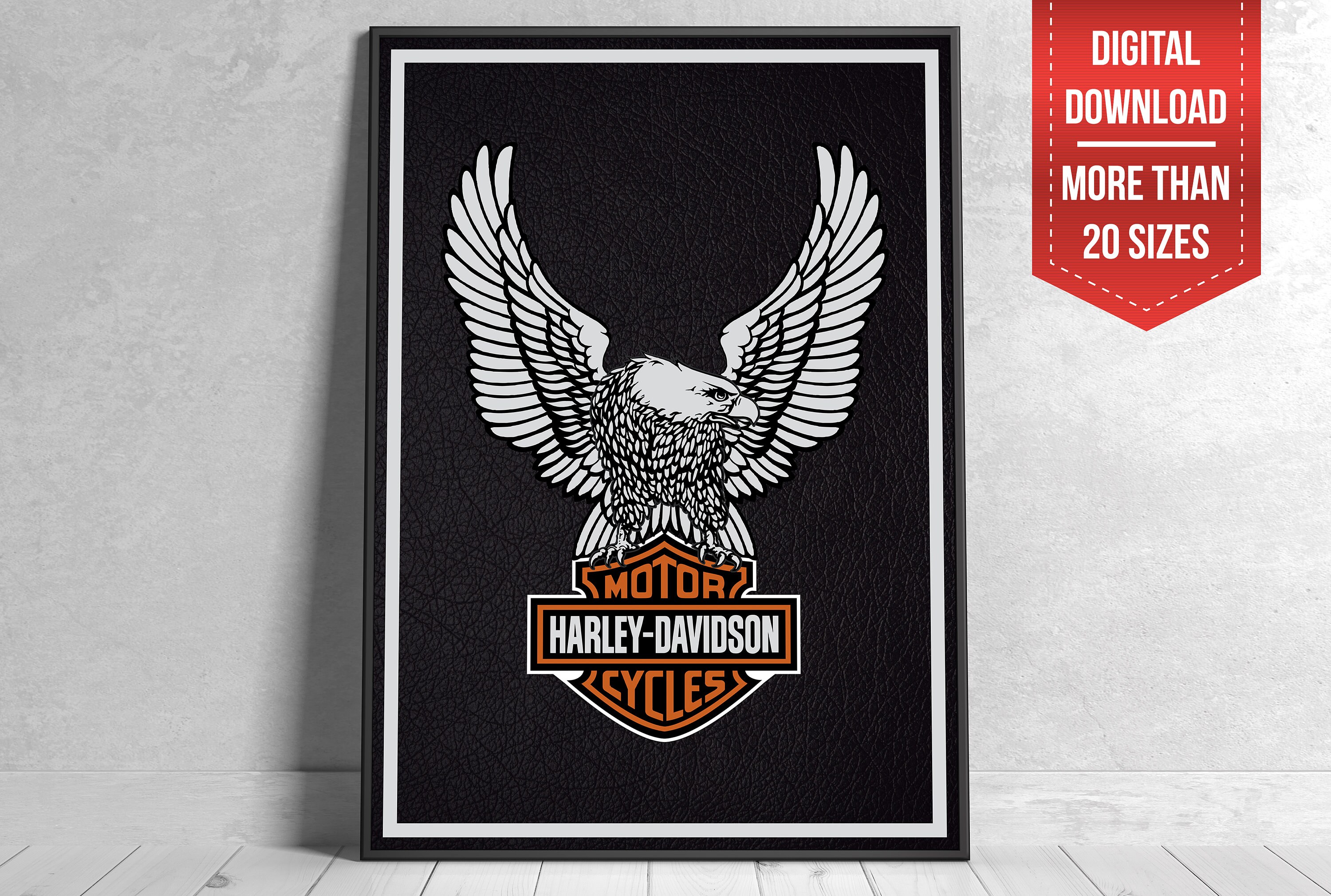 Harley Davidson Poster Harley Motorcycle Garage Decor Etsy