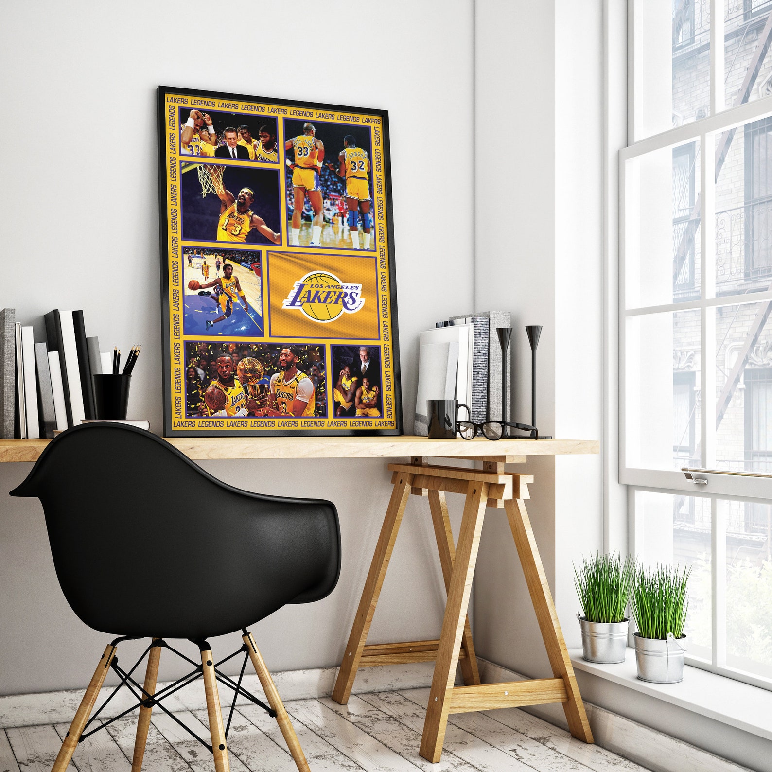 Los Angeles Lakers Legends Poster. NBA Poster. LA Lakers Wall Etsy