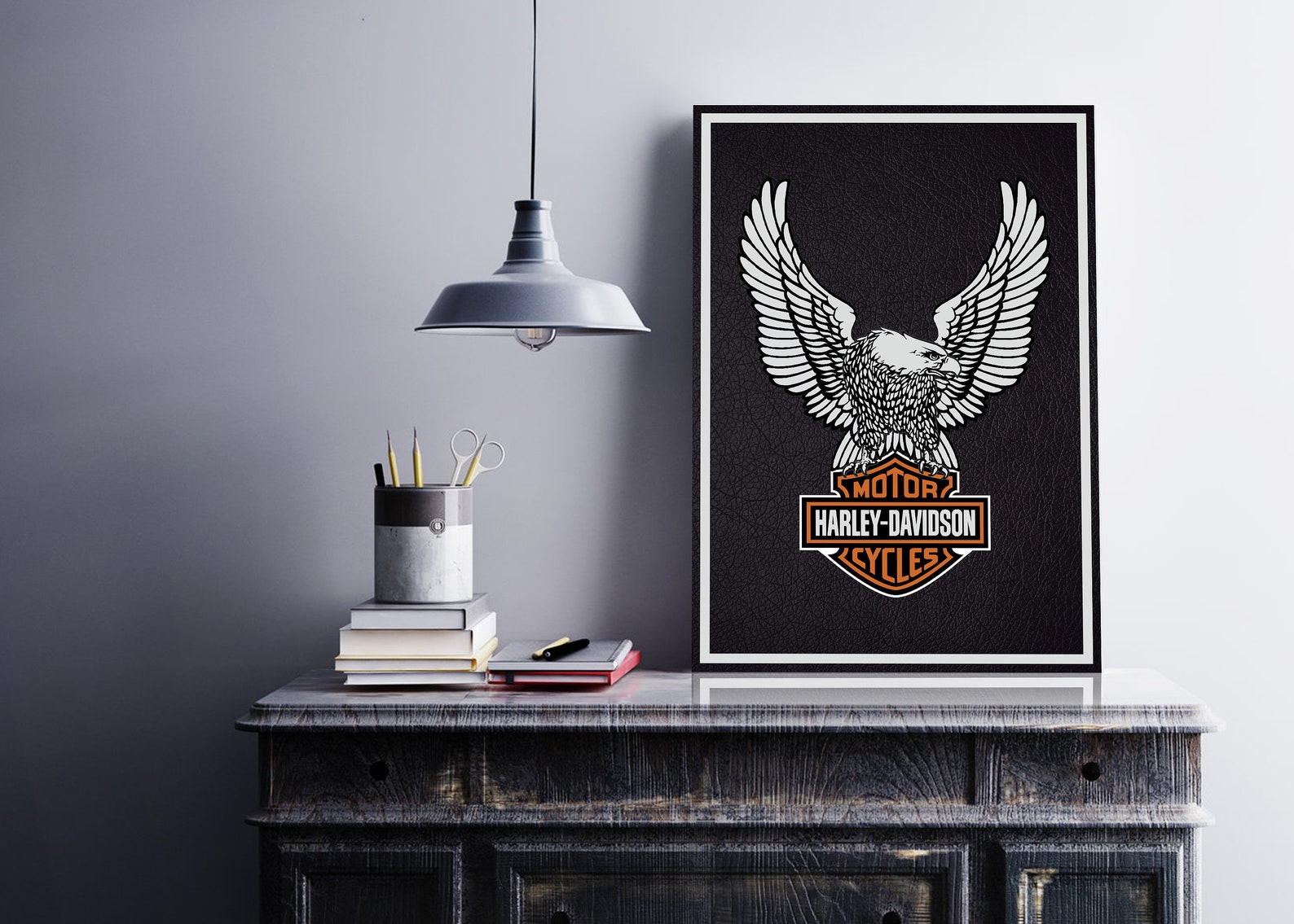Harley Davidson Poster Harley Motorcycle Garage Decor Etsy