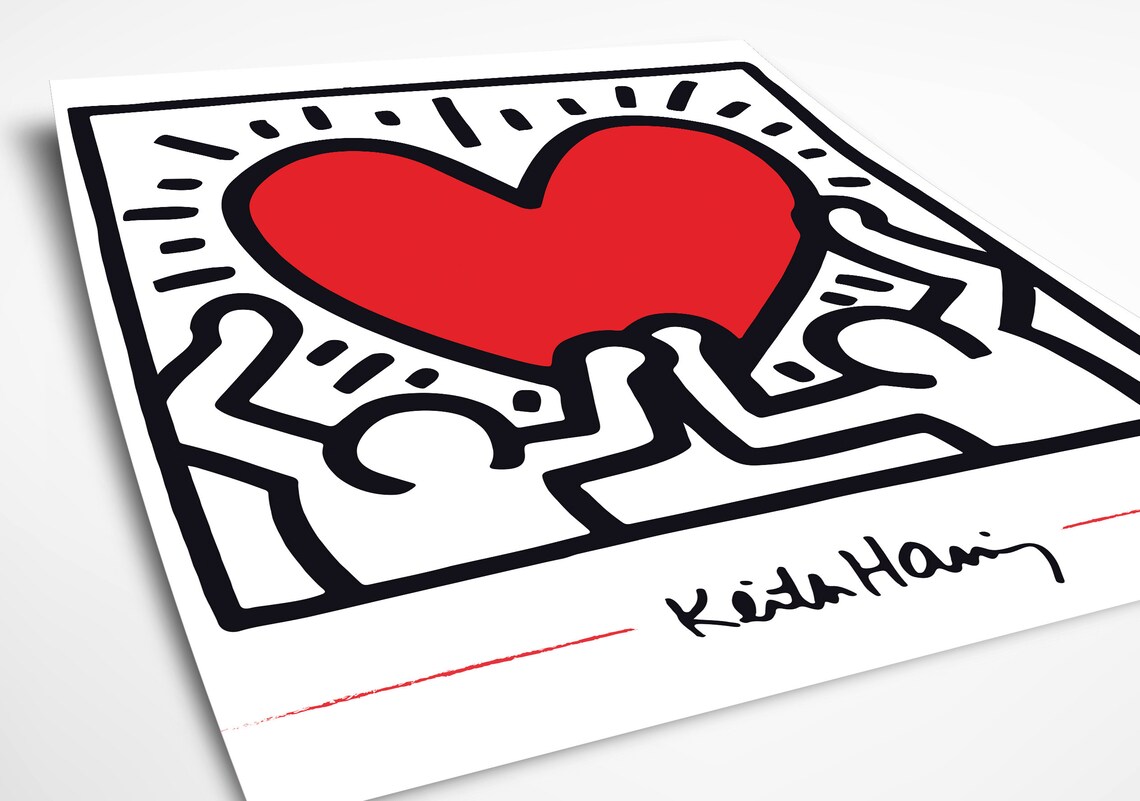 Keith Haring Poster Keith Haring Heart Keith Haring Keith | Etsy