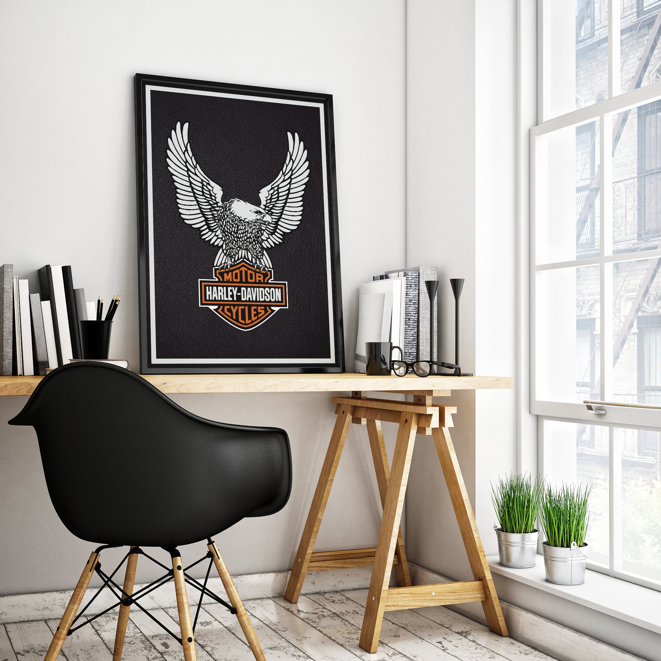 Harley Davidson Poster Harley Motorcycle Garage Decor Etsy