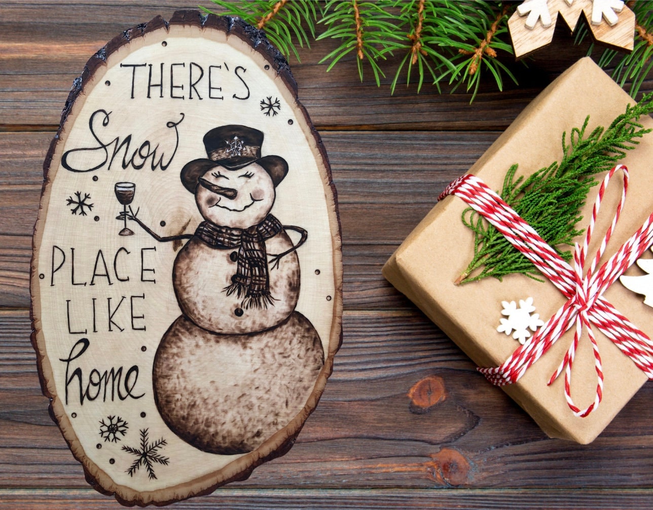 Rustic Snowman Wood Burned Sign Snowman Decor Winter - Etsy UK