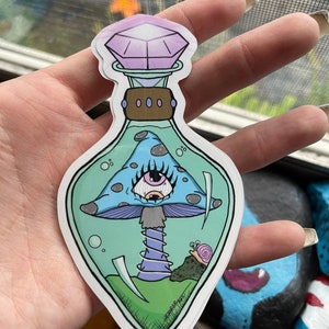 Cute Mushroom Eye Potion Bottle Sticker